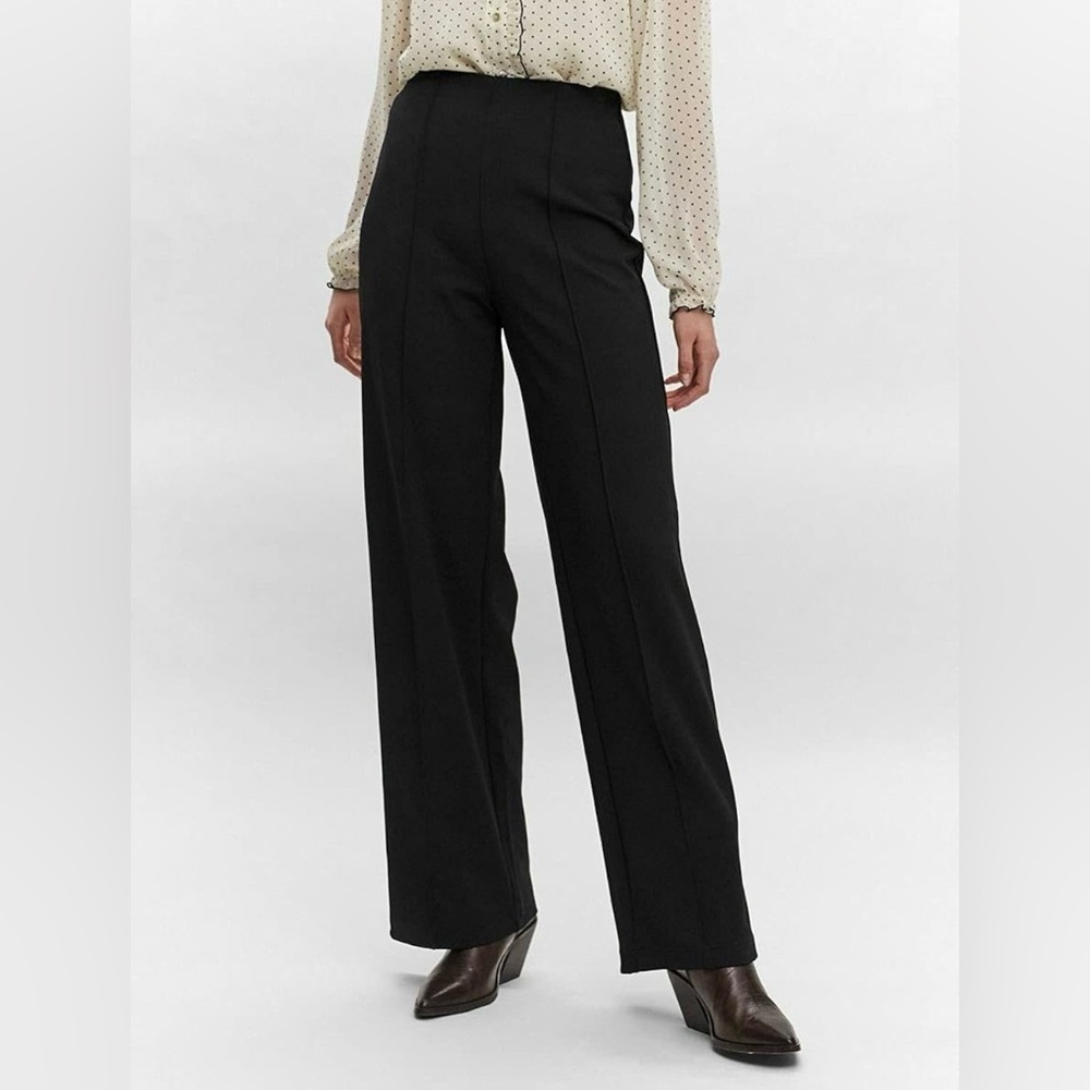 VERO MODA Becky High Waist Wide Pull On Pant Size Medium NWT Brand New